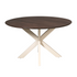 Eettafel Madison Rond 150cm van Starfurn in bruin mangohout met zandkleurige metalen middenpoot