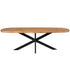Eettafel Madison Mangohout Naturel Deens Ovaal 280cm van Starfurn met extra lang ovaal blad en zwart onderstel