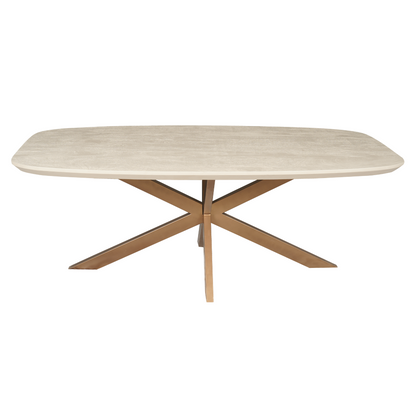 Eettafel Madison Zand van Starfurn met acht eetkamerstoelen in een ruime eetkamer