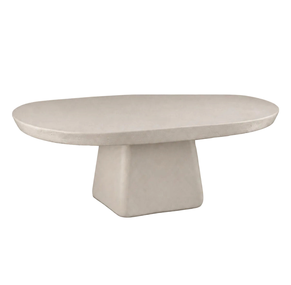 Eettafel Makura Vezelcement Gebroken Wit van Pomax, productfoto in gebroken wit met de volledige vorm in beeld