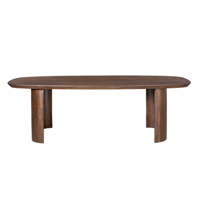 Eettafel Maré Bruin 200 cm van Starfurn met dik mangohouten tafelblad van 6 cm