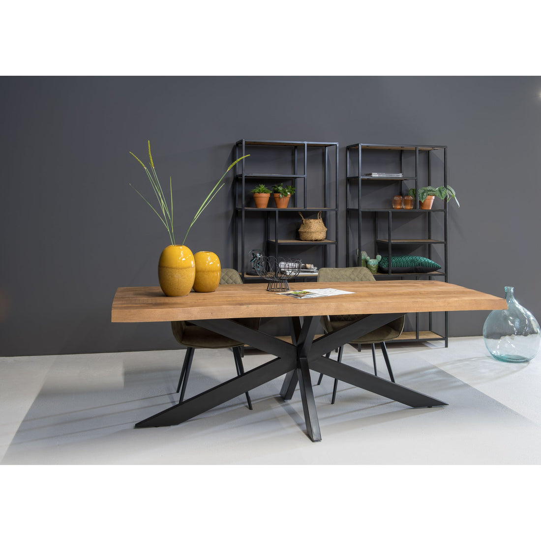 Eettafel Nairobi Tree Top 180cm in Naturel, detail van het blad