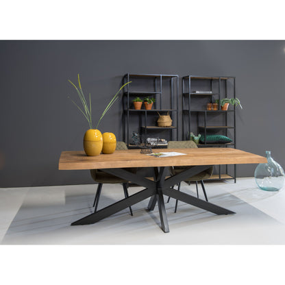 Eettafel Nairobi Tree Top 180cm in Naturel, detail van het blad