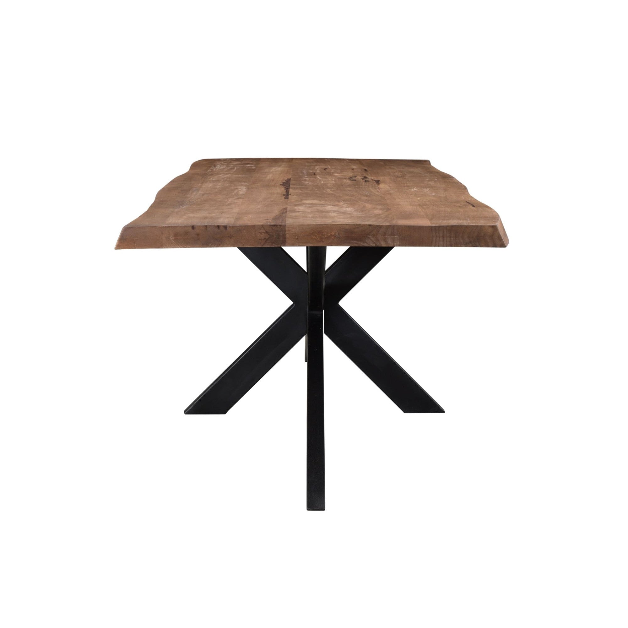 Eettafel Nairobi Tree Top 220cm in Mango, naturel mangohout met zwart onderstel