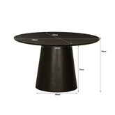 Afmetingen Eettafel Novero Ø130cm: Ø130cm x H76cm