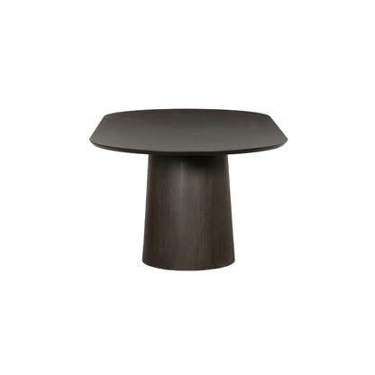 Eettafel Novero espresso 200cm zijaanzicht