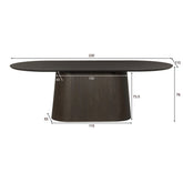 Afmetingen Eettafel Novero 230cm: L230cm x B110cm x H76cm