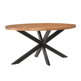 Eettafel Rocky Pecan 160cm van Livingfurn, L160cm x B90cm x H76cm