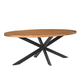 Eettafel Rocky Pecan 210cm van Livingfurn, L210cm x B100cm x H76cm