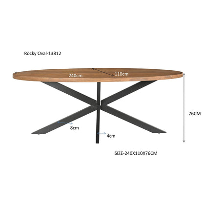 Eettafel Rocky Pecan 240cm in een interieur
