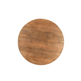 Bovenaanzicht van het ronde blad van 130 cm van de Salvator eettafel