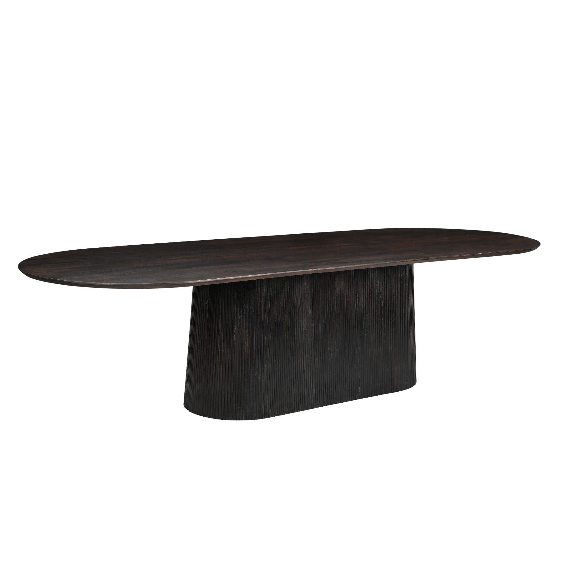 Ovale eettafel Salvator van Livingfurn in donker mangohout Walnut, 300 bij 110 cm