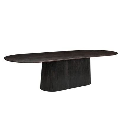 Ovale eettafel Salvator van Livingfurn in donker mangohout Walnut, 300 bij 110 cm