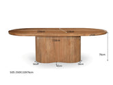 Eettafel Sevilla Pecan 250cm van massief mangohout voor de eetkamer