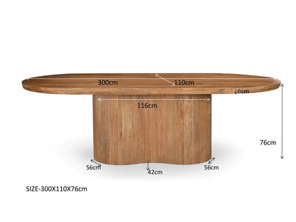 Eettafel Sevilla Pecan 300cm van massief mangohout voor de eetkamer