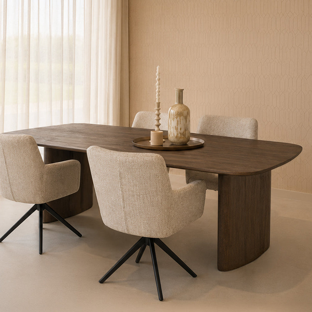 Eettafel Tyler 220cm in massief mangohout, L220cm x B100cm x H76cm