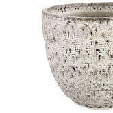 Elana White Round Ceramic Pot With Grey Pattern L dia30xH29cm PTMD - Pot - PTMD - livinglovely.nl