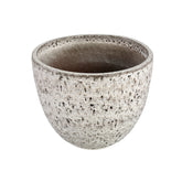 Elana White Round Ceramic Pot With Grey Pattern XL Dia39x35cm PTMD - Pot - PTMD - livinglovely.nl