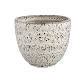 Elana White Round Ceramic Pot With Grey PatternXXL 50x50.5x44cm PTMD - Pot - PTMD - livinglovely.nl