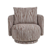 Elin Fauteuil Beige Golvende Lijnen Rond van PTMD, vooraanzicht van de ronde beige fauteuil