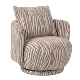 Elin Fauteuil Beige Golvende Lijnen Rond van PTMD, zijaanzicht van de fauteuil