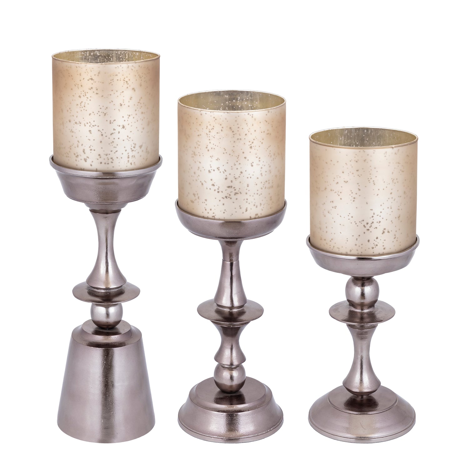 Eliviana Brass Casted Alu Stormlight Beige Glass L van PTMD, detail van de gegoten aluminium voet