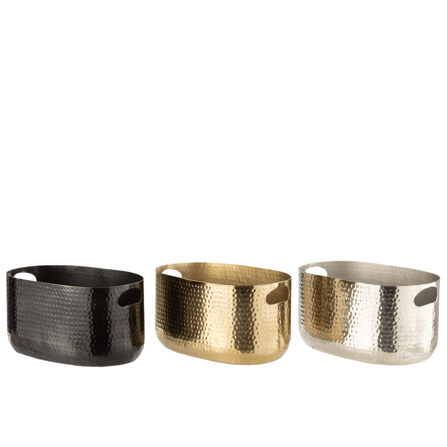 Emmer Champagne Motief Aluminium Zwart - Ijsemmer - J-Line - livinglovely.nl