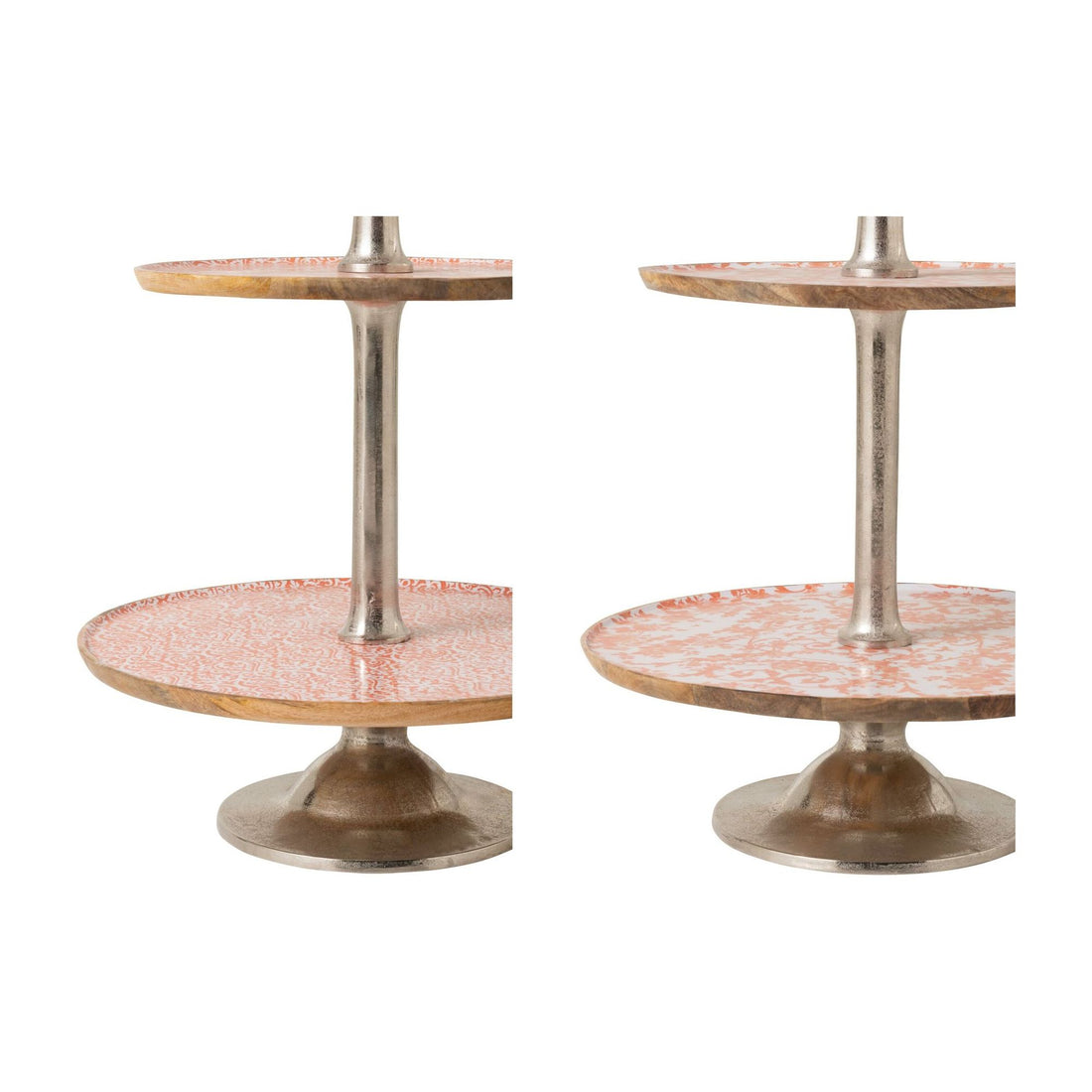 Etagere 3 Ebenen Mangoholz Orange/Weiß 2er-Set J-Line