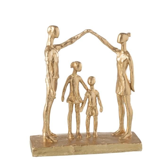Familie Spelend Resine Goud - Beeld - J-Line - livinglovely.nl