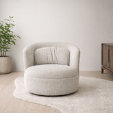 Draaibare fauteuil Britt Beige van Livingfurn, B84cm x D85cm x H76cm