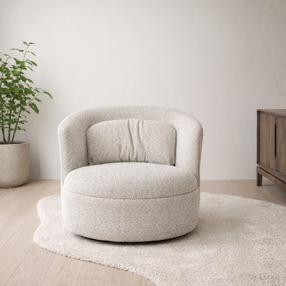 Draaibare fauteuil Britt Beige van Livingfurn, B84cm x D85cm x H76cm