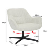 Daphne fauteuil in greige, zijaanzicht