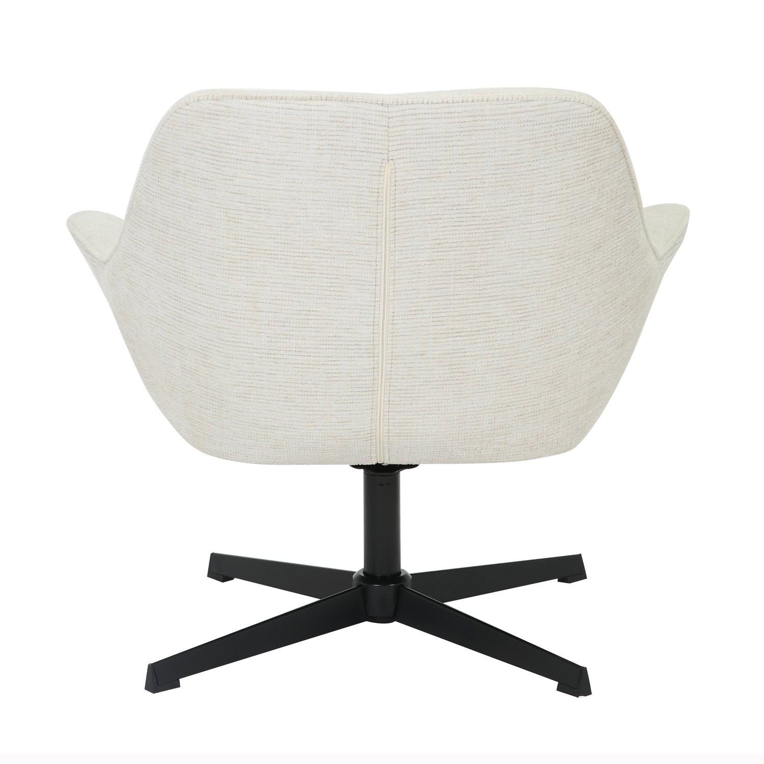 Fauteuil Daphne in Sand, zandkleurige stof met zwart onderstel