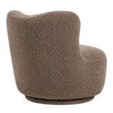 Zijaanzicht van de Dean loungefauteuil in beige boucle stof