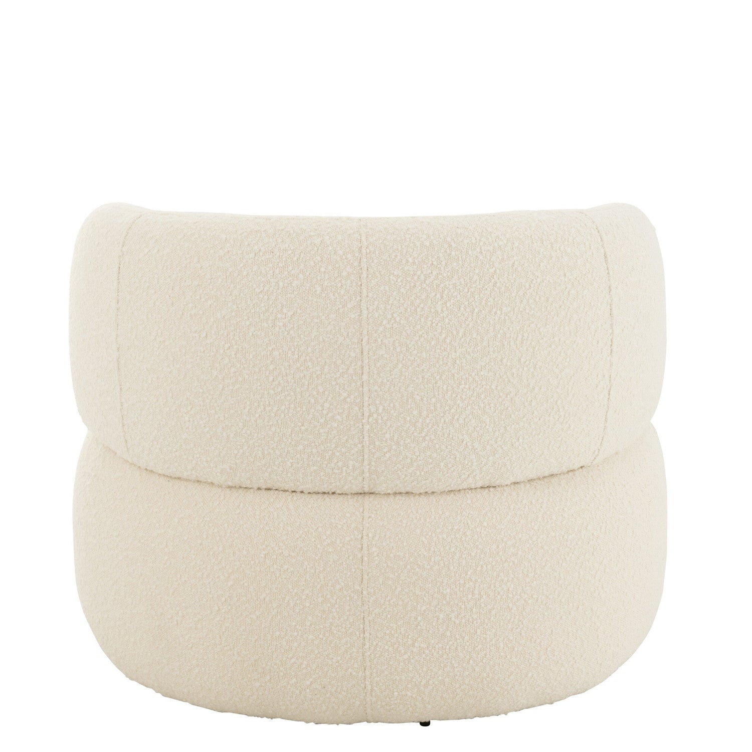 Fauteuil Draaiend Rond Schuim Ecru J-Line - Fauteuil - J-Line - livinglovely.nl