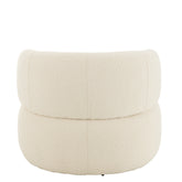 Fauteuil Draaiend Rond Schuim Ecru J-Line - Fauteuil - J-Line - livinglovely.nl