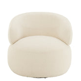 Fauteuil Draaiend Rond Schuim Ecru J-Line - Fauteuil - J-Line - livinglovely.nl