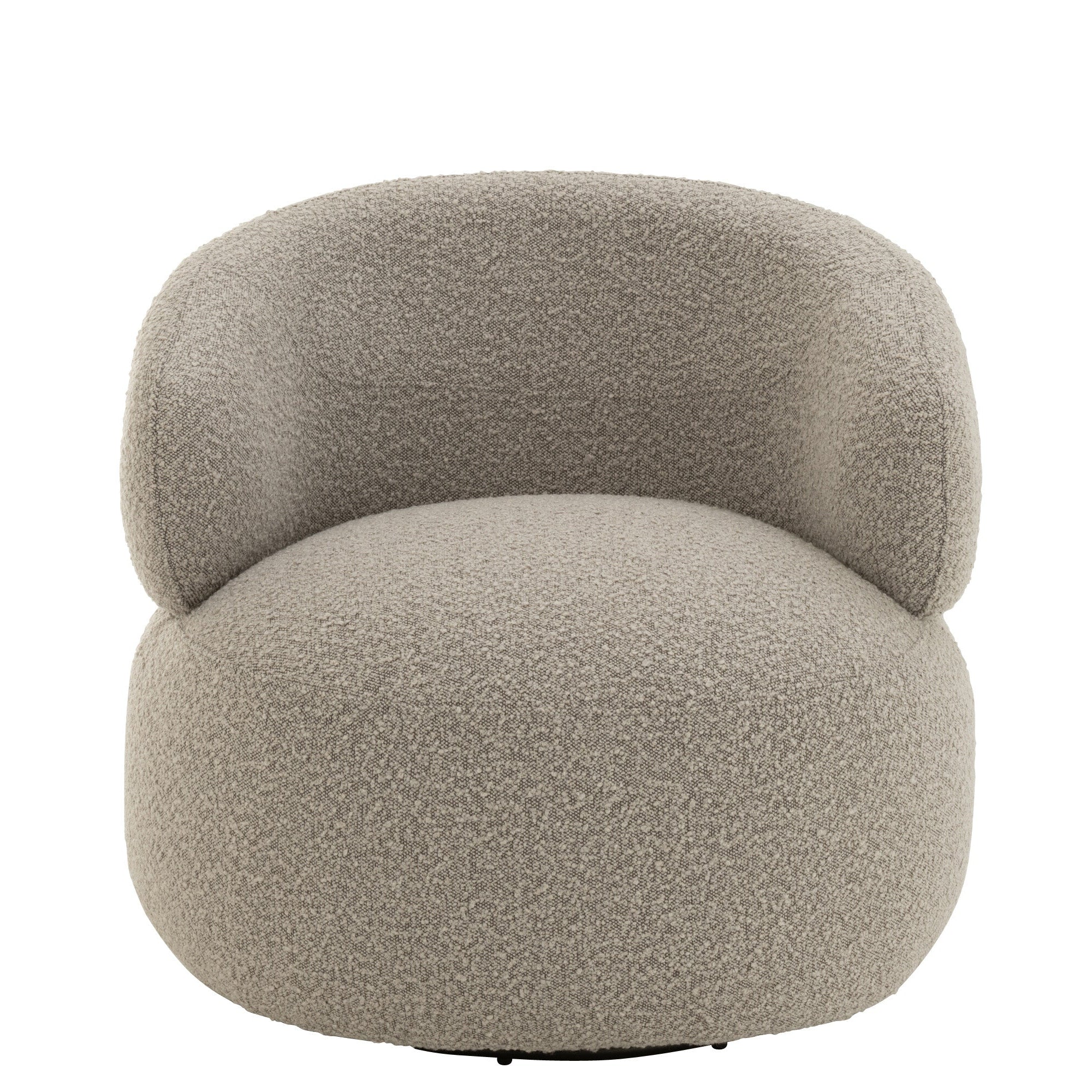 Fauteuil Draaiend Rond Schuim Taupe J-Line - Fauteuil - J-Line - livinglovely.nl