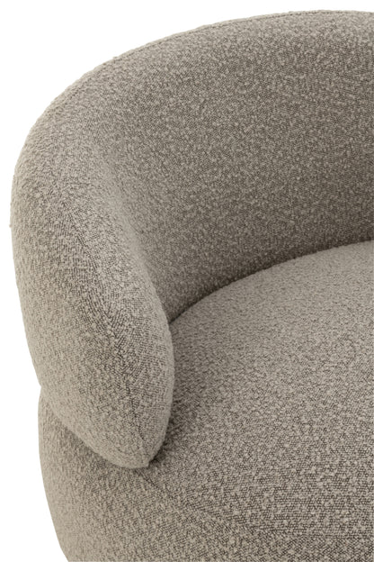 Fauteuil Draaiend Rond Schuim Taupe J-Line - Fauteuil - J-Line - livinglovely.nl