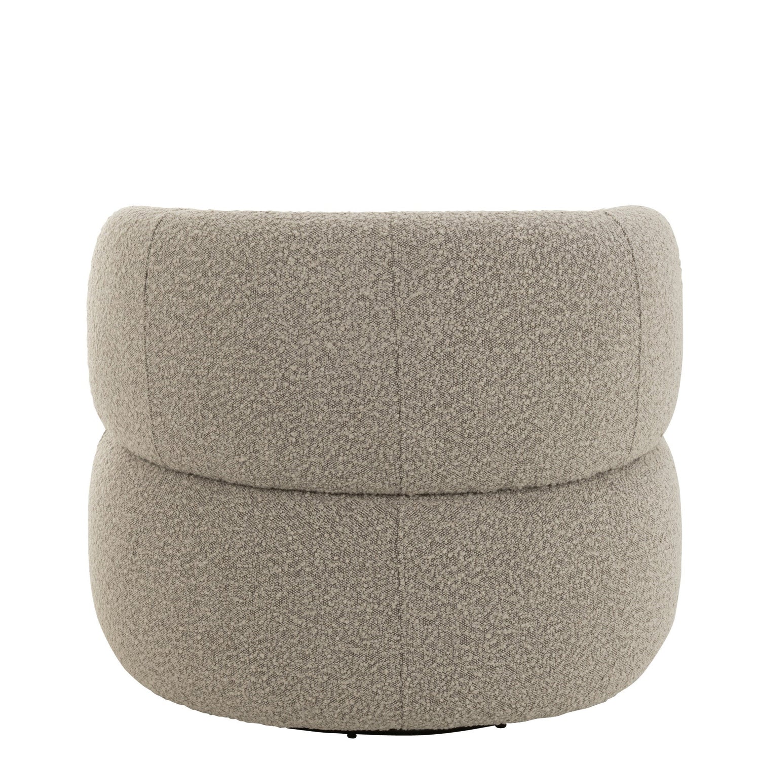 Fauteuil Draaiend Rond Schuim Taupe J-Line - Fauteuil - J-Line - livinglovely.nl