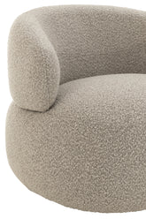 Fauteuil Draaiend Rond Schuim Taupe J-Line - Fauteuil - J-Line - livinglovely.nl