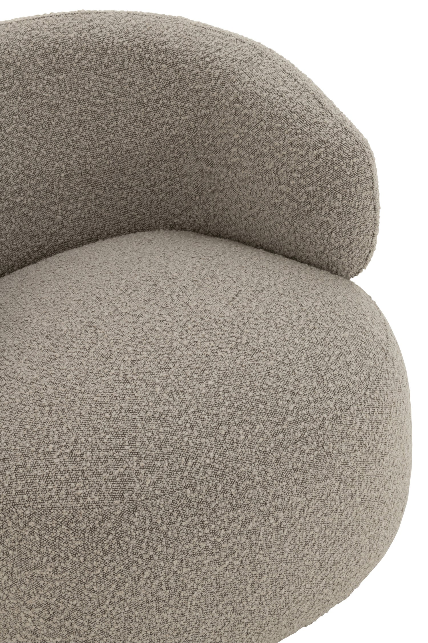 Fauteuil Draaiend Rond Schuim Taupe J-Line - Fauteuil - J-Line - livinglovely.nl