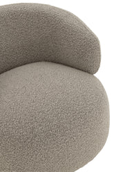Fauteuil Draaiend Rond Schuim Taupe J-Line - Fauteuil - J-Line - livinglovely.nl