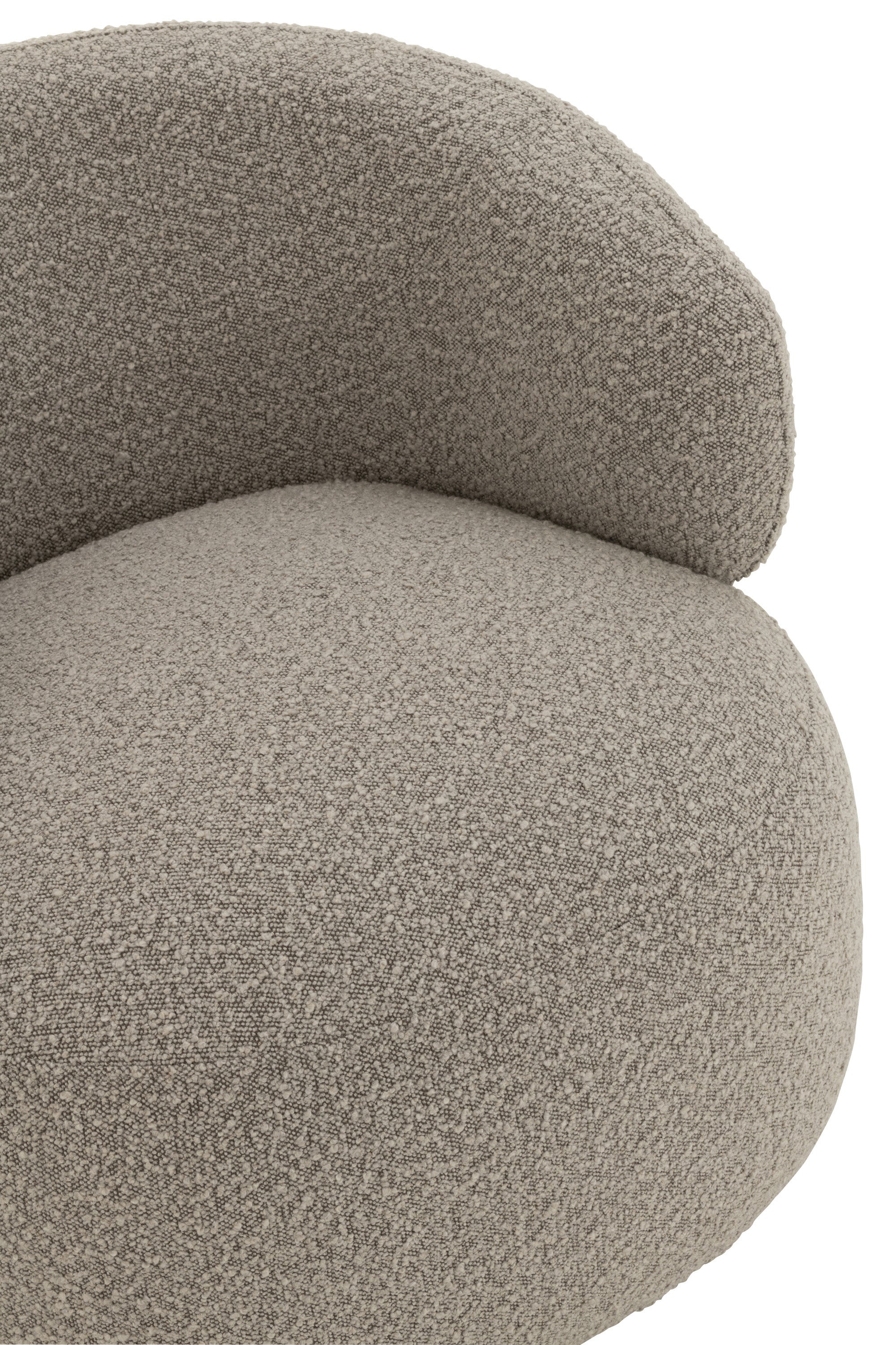 Fauteuil Draaiend Rond Schuim Taupe J-Line - Fauteuil - J-Line - livinglovely.nl