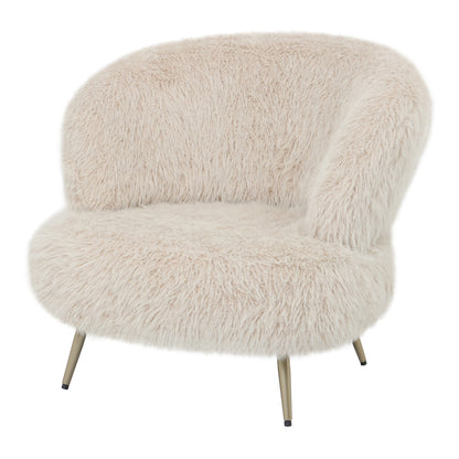 Beige Franklyn fauteuil van PTMD met lage zit en omhullende rugleuning