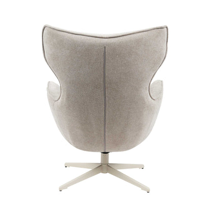 Fauteuil Julia van Starfurn in taupe stof, detail van de zitting en de stofstructuur
