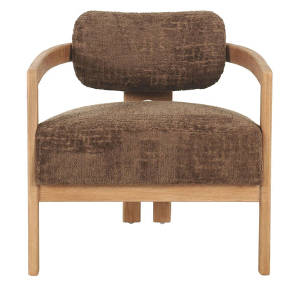 Kelly fauteuil Luxor Hazelnoot naturel frame vooraanzicht