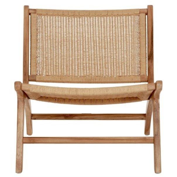 Lazy Loom fauteuil naturel met teakhouten frame MUST Living