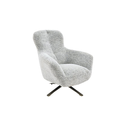 Fauteuil Nena Beige van Starfurn, zwart metalen draaibaar onderstel als modern contrast