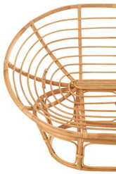 Fauteuil Roni Met Kussen Rotan Naturel/Wit - Fauteuil - J-Line - livinglovely.nl